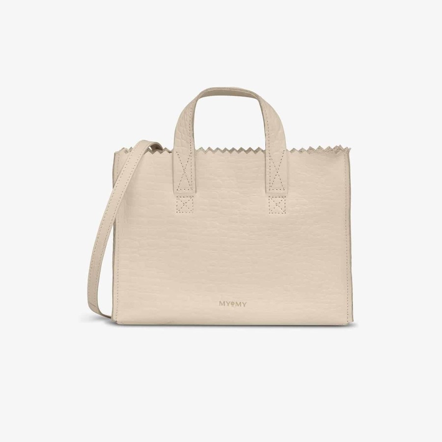 Dames MYoMY Kleine Tassen | My Paper Bag Handbag Mini - Croco Off White Croco-Off-White